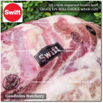 Beef CHUCK EYE ROLL US USDA CHOICE brand IBP frozen whole cuts +/- 11kg (price/kg) PREORDER 2-3 days notice